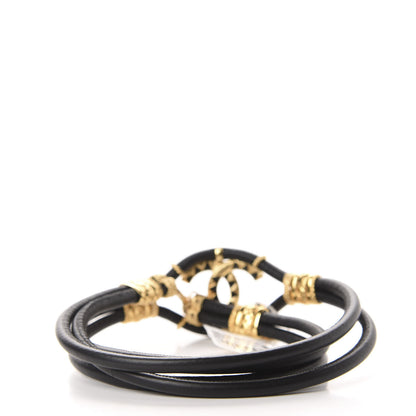 Chanel Calfskin Crystal Gripoix Poured Glass Along The Nile CC Belt Black Gold 2 of 3