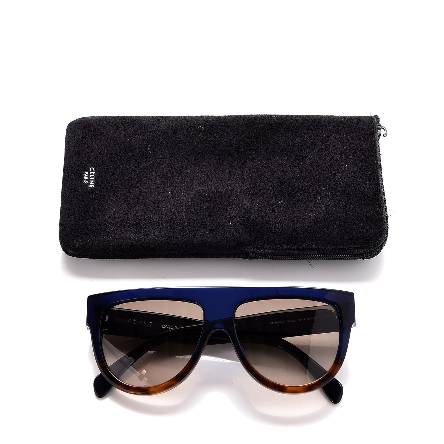 Celine Acetate Shadow Sunglasses CL 41026/S Tortoise Havana Blue 7 of 7