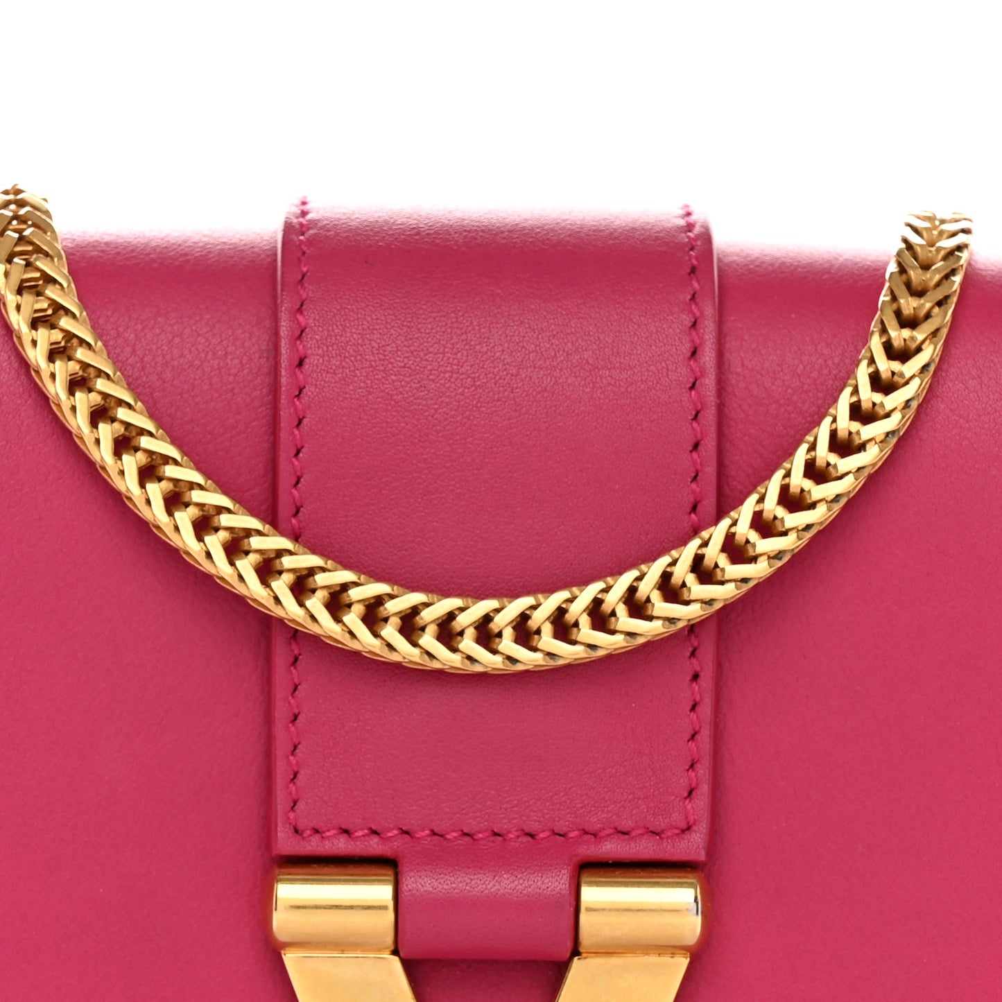 Calfskin Small Classic Y Satchel Fuchsia