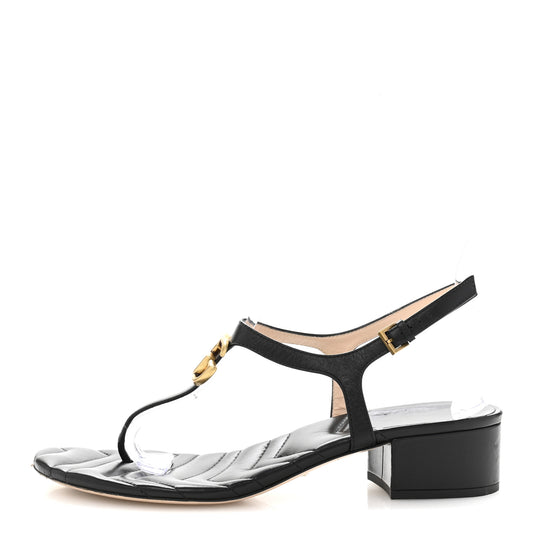 Nappa Matelasse Double G 35mm Thong Sandals 40.5 Black