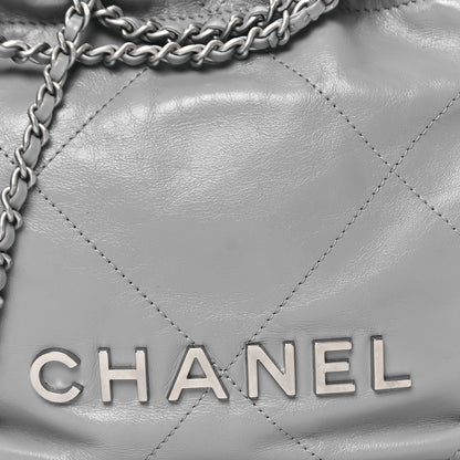 Chanel Shiny Calfskin Quilted Mini Chanel 22 Grey 8 of 13
