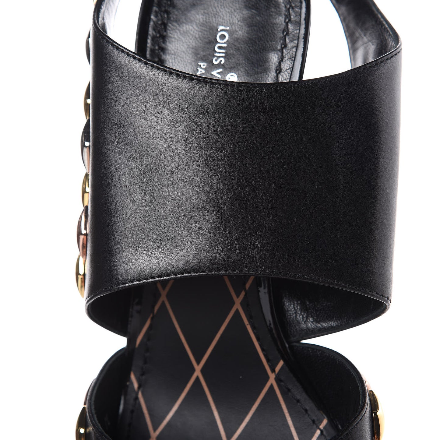 Calfskin Studded Gold Rush Slingback Pumps 37 Black