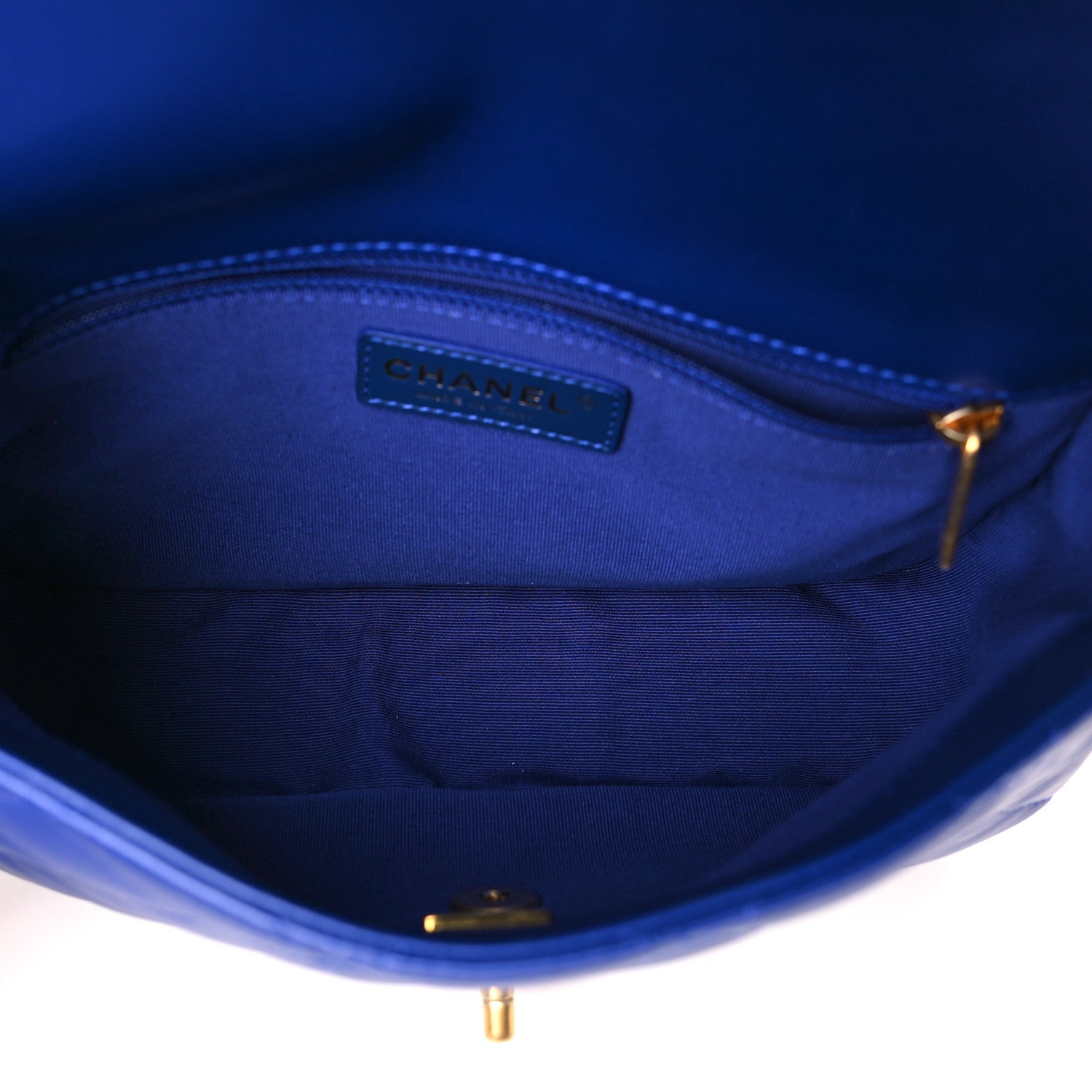 Chanel Lambskin Quilted Large CC Chain Flap Blue 5 of 10
