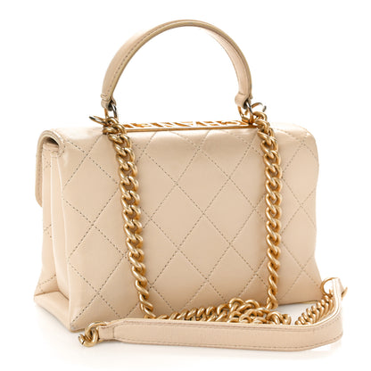 Chanel Lambskin Quilted Small Trendy Spirit Top Handle Bag Beige Beige 3 of 16