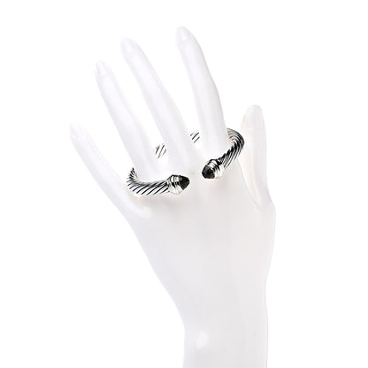 David Yurman Sterling Silver 14K Yellow Gold Peridot 7mm Cable Classics Bracelet 2 of 5
