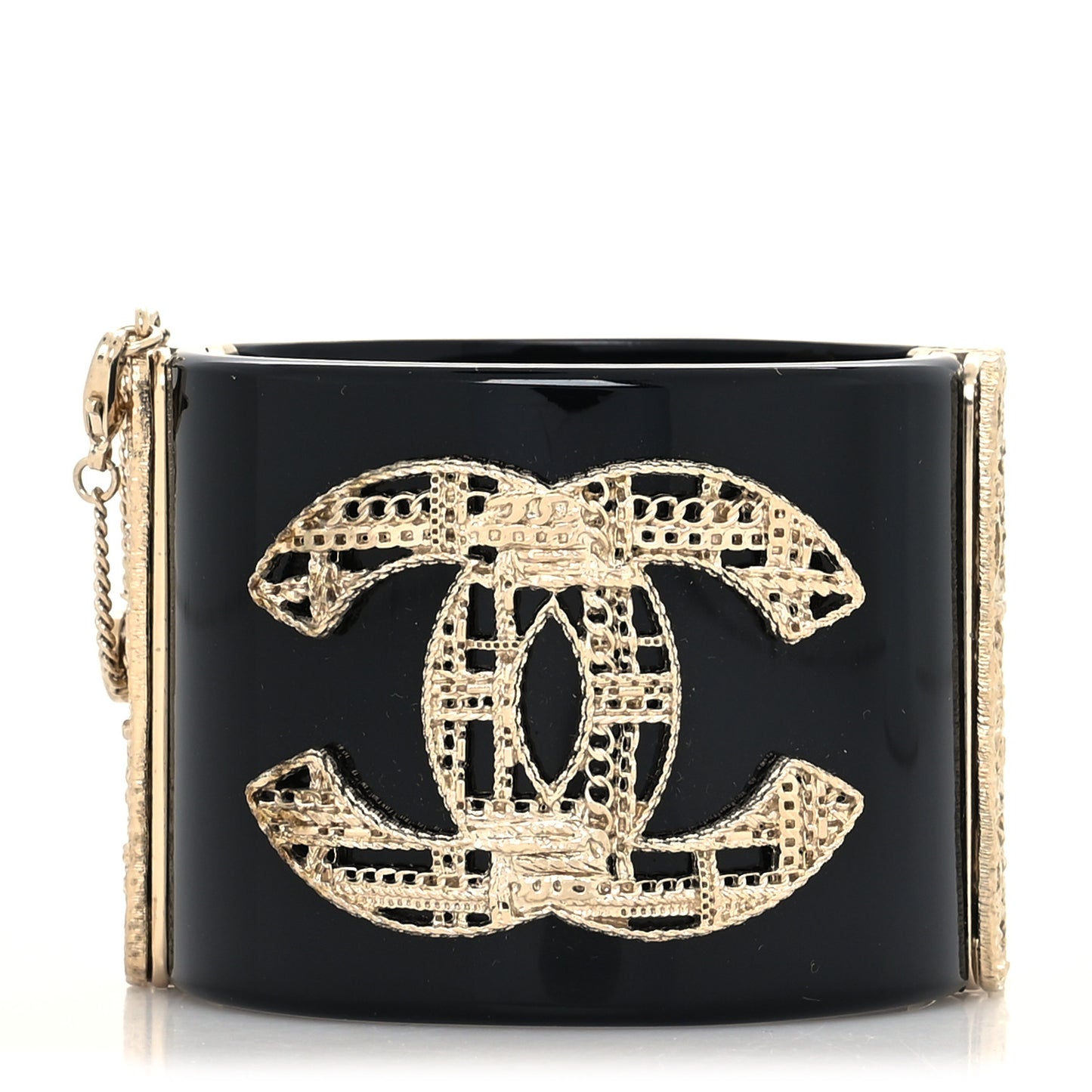 Resin CC Wide Cuff Black Gold