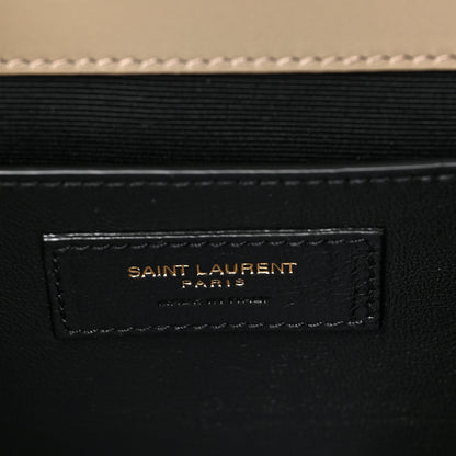 Saint Laurent Suede Mixed Matelasse Triquilt Medium Monogram Envelope Satchel Sea Salt 6 of 8