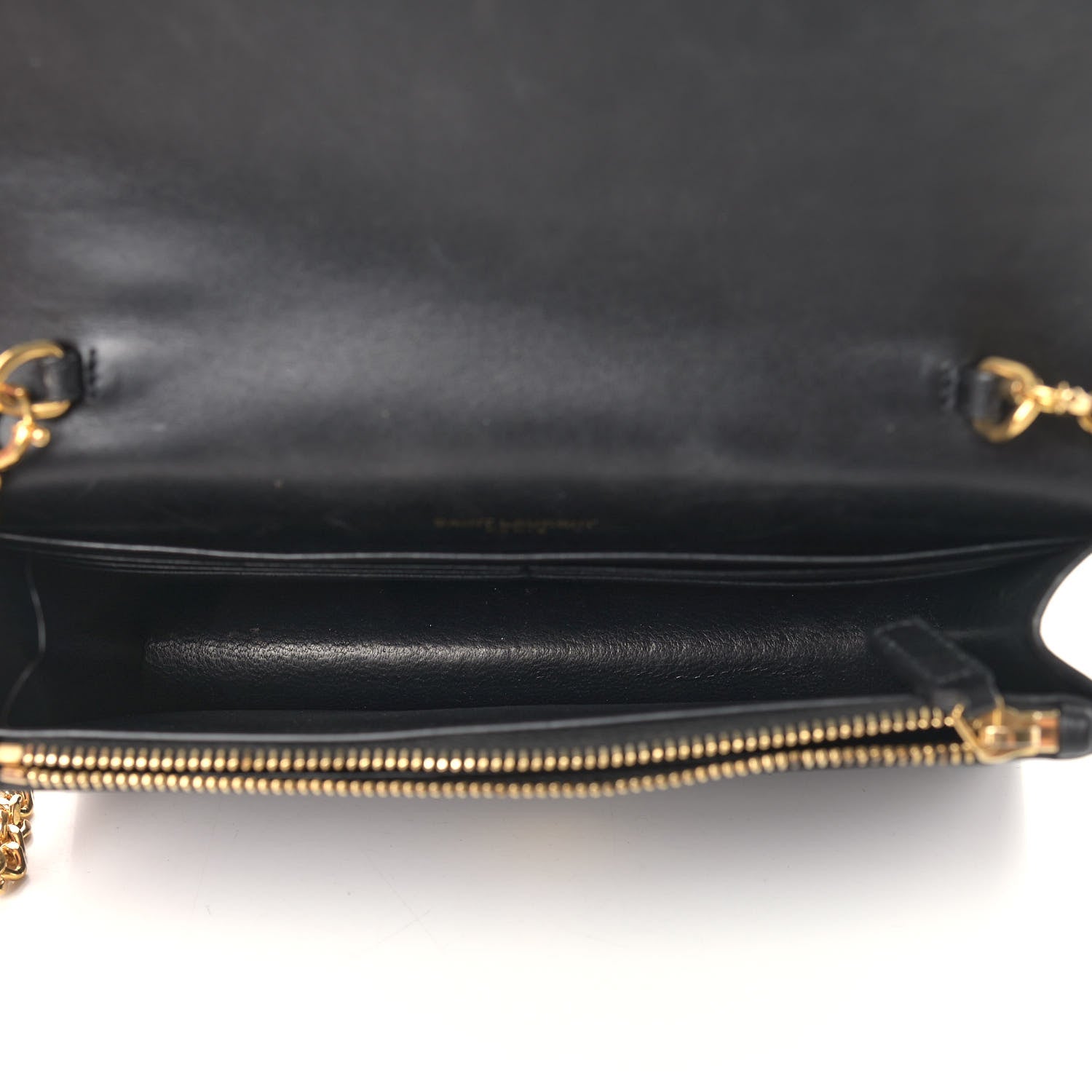 Saint Laurent Smooth Calfskin Classic Monogram Kate Tassel Chain Wallet Black 5 of 16