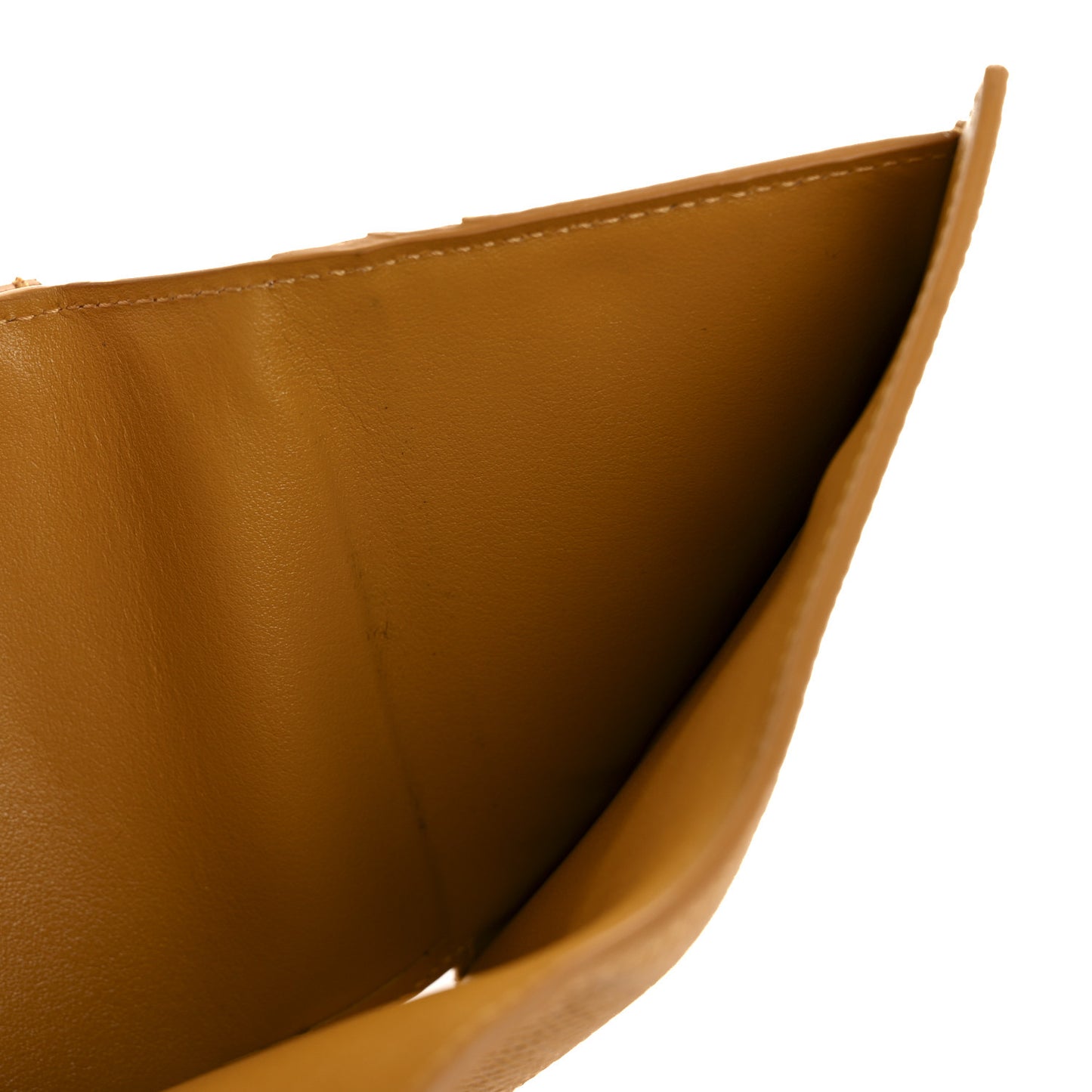 Grained Calfskin Small Tri-Fold Wallet Amber