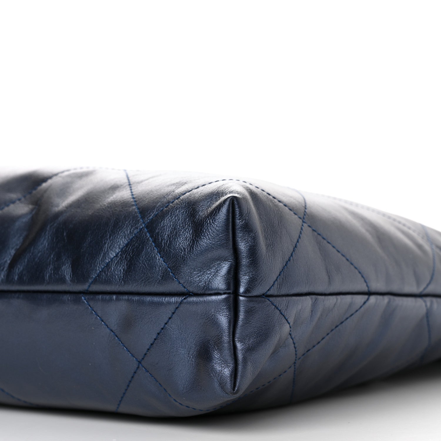 Chanel Metallic Calfskin Quilted Small Chanel 22 Navy Blue 1276578