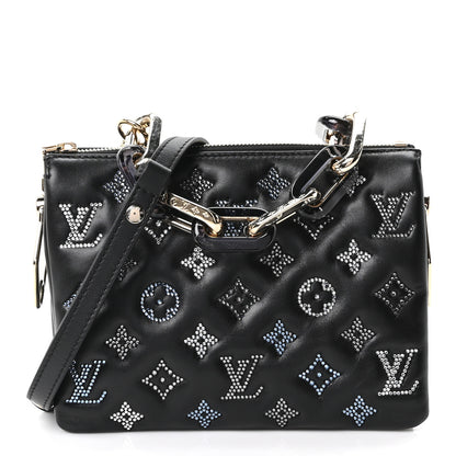 Louis Vuitton Lambskin Swarovski Crystal Embossed Monogram Coussin BB Black 1 of 9
