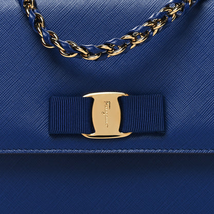 Salvatore Ferragamo Printed Calfskin Ginny Shoulder Bag Blue 8 of 11
