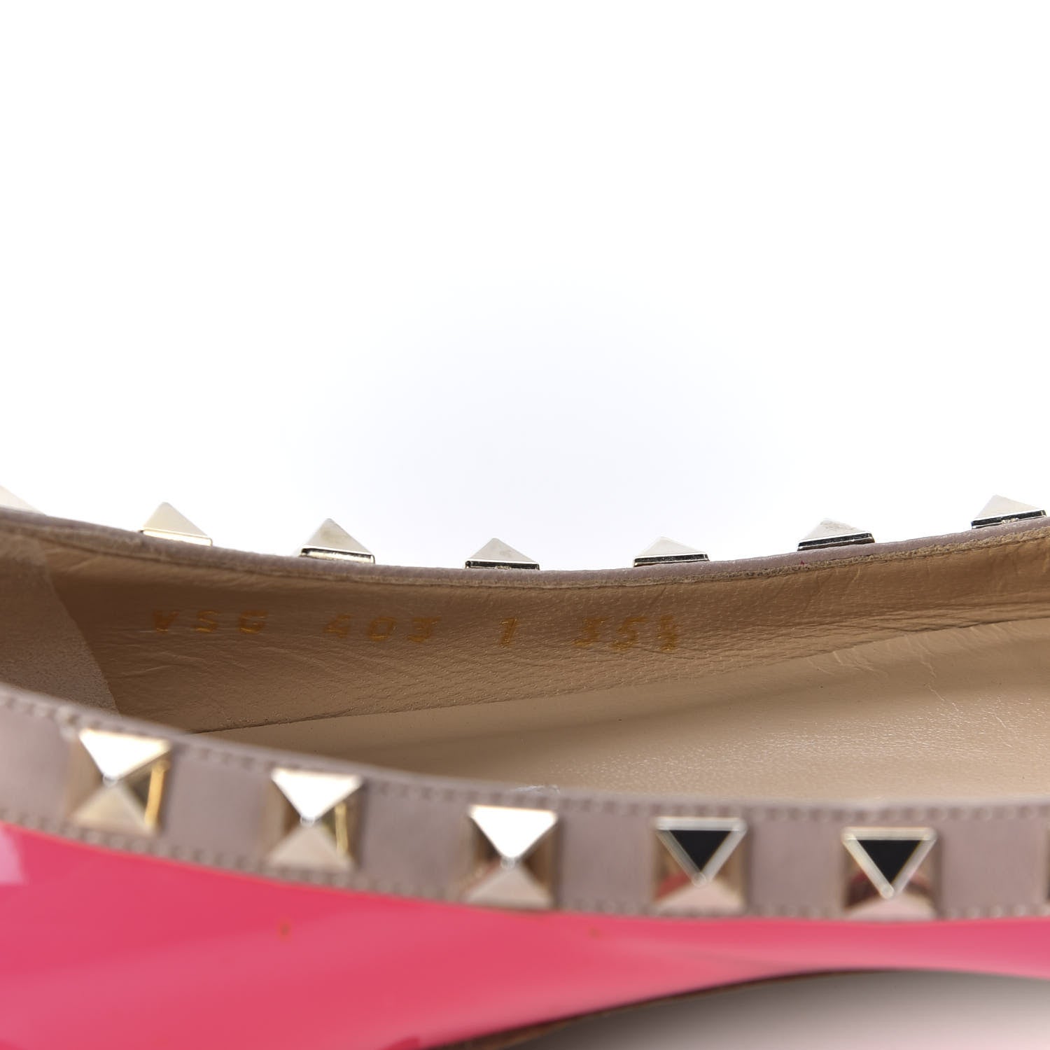 Valentino Garavani Patent Calfskin Rockstud Ballerina Flats 35.5 Fuxia Fluo Poudre 9 of 9