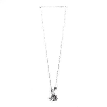 Hermes Palladium Talismans Dragon H Pendant Necklace 3 of 7