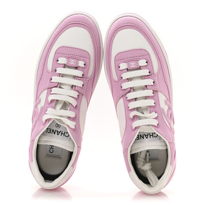 Chanel Cotton Sneakers 38 Pink White 2 of 9