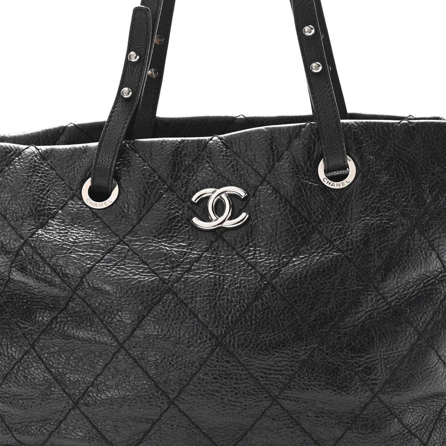 Chanel Glazed Calfskin Large On The Road Tote Black 10 of 15
