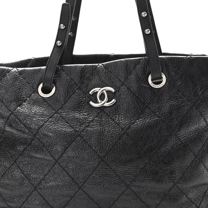 Chanel Glazed Calfskin Large On The Road Tote Black 10 of 15