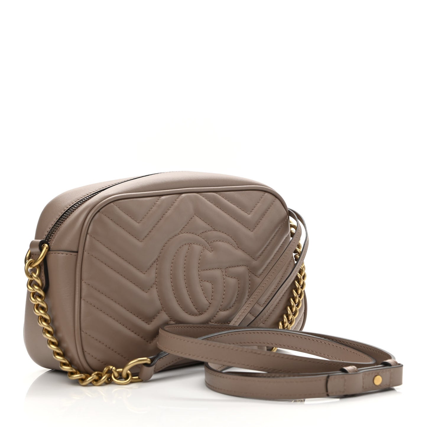 Calfskin Matelasse Small GG Marmont Chain Shoulder Bag Porcelain Rose