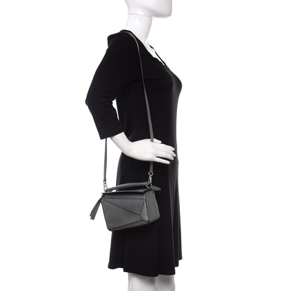 Loewe Calfskin Mini Puzzle Bag Gunmetal 2 of 10