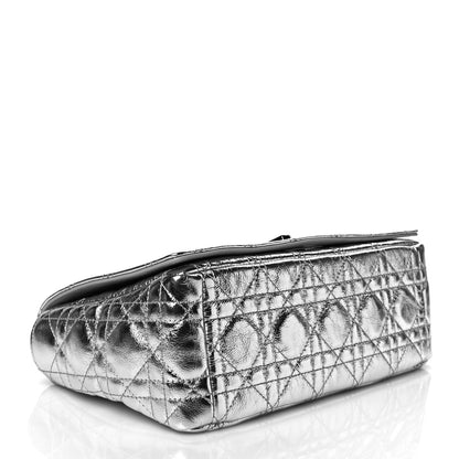 Christian Dior Metallic Calfskin Cannage Medium Caro Bag Argent 4 of 9