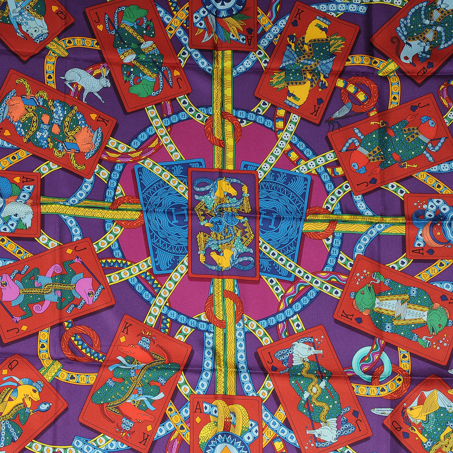 Hermes Silk Dame de Coeur A Vous L'Honneur Scarf 90 1 of 5