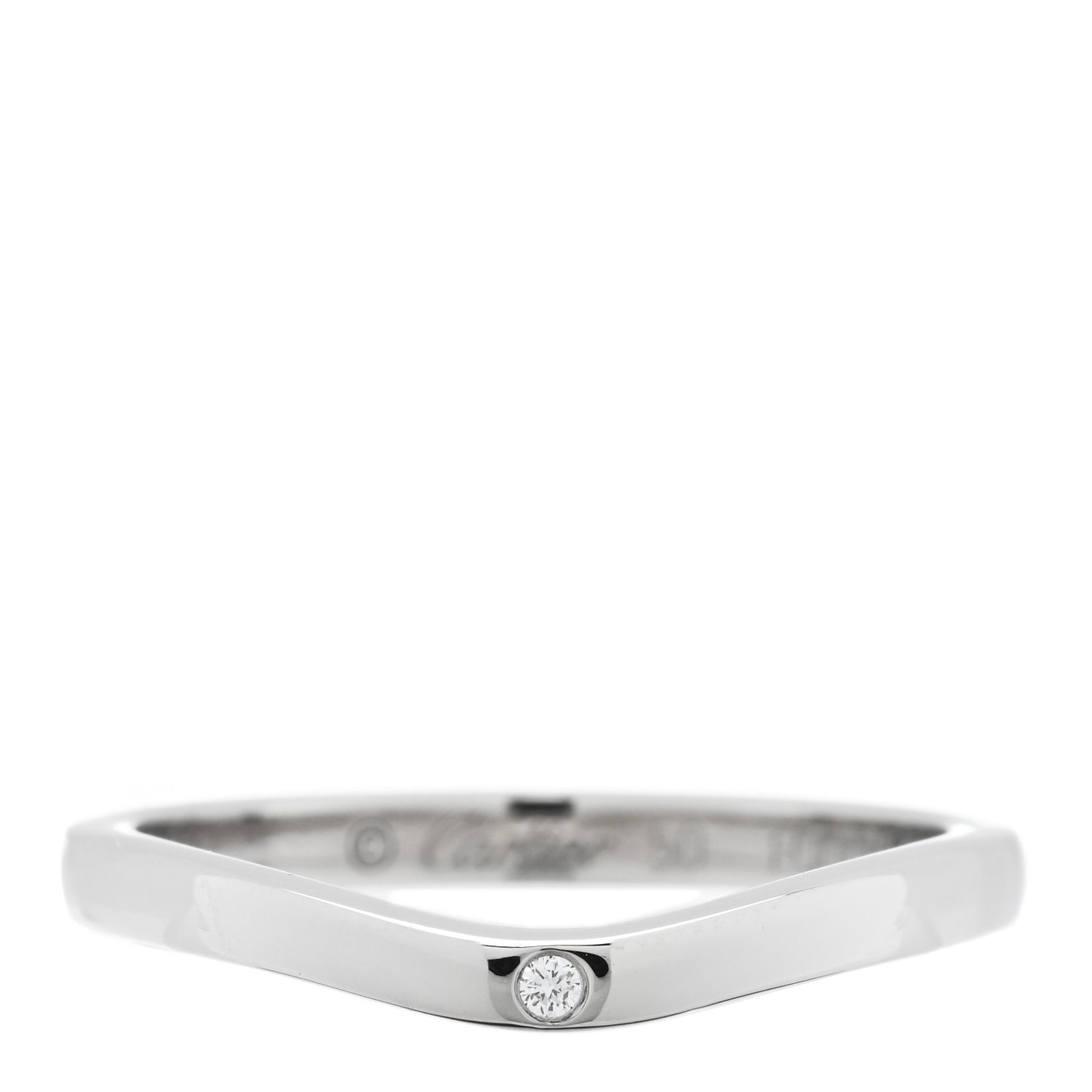 Platinum 3 Diamond Ballerine Wedding Band Ring 50 5.25