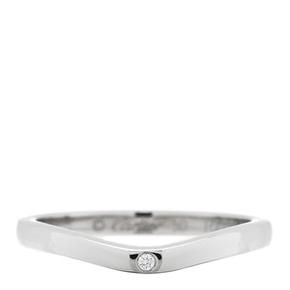 Cartier Platinum 3 Diamond Ballerine Wedding Band Ring 50 5.25 1 of 4