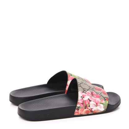 Gucci GG Supreme Monogram Blooms Slide Sandals 36 Beige Multicolor 4 of 8