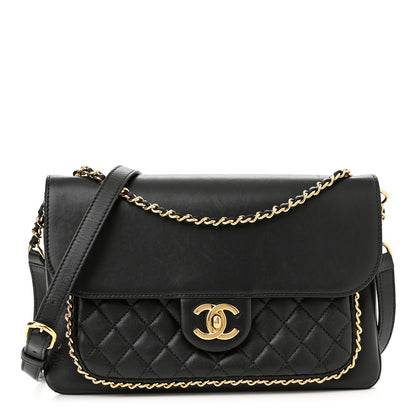 Chanel Lambskin Quilted Large CC Unchained Crossbody Black 1 of 12