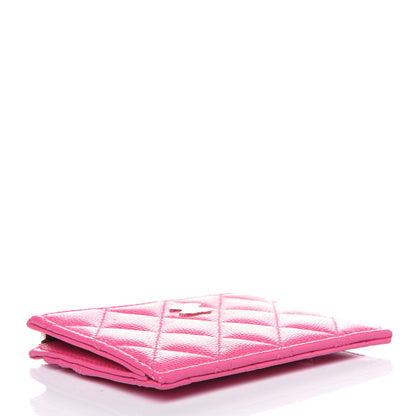 Chanel Caviar Quilted CC Zip Card Holder Pink 4 of 11