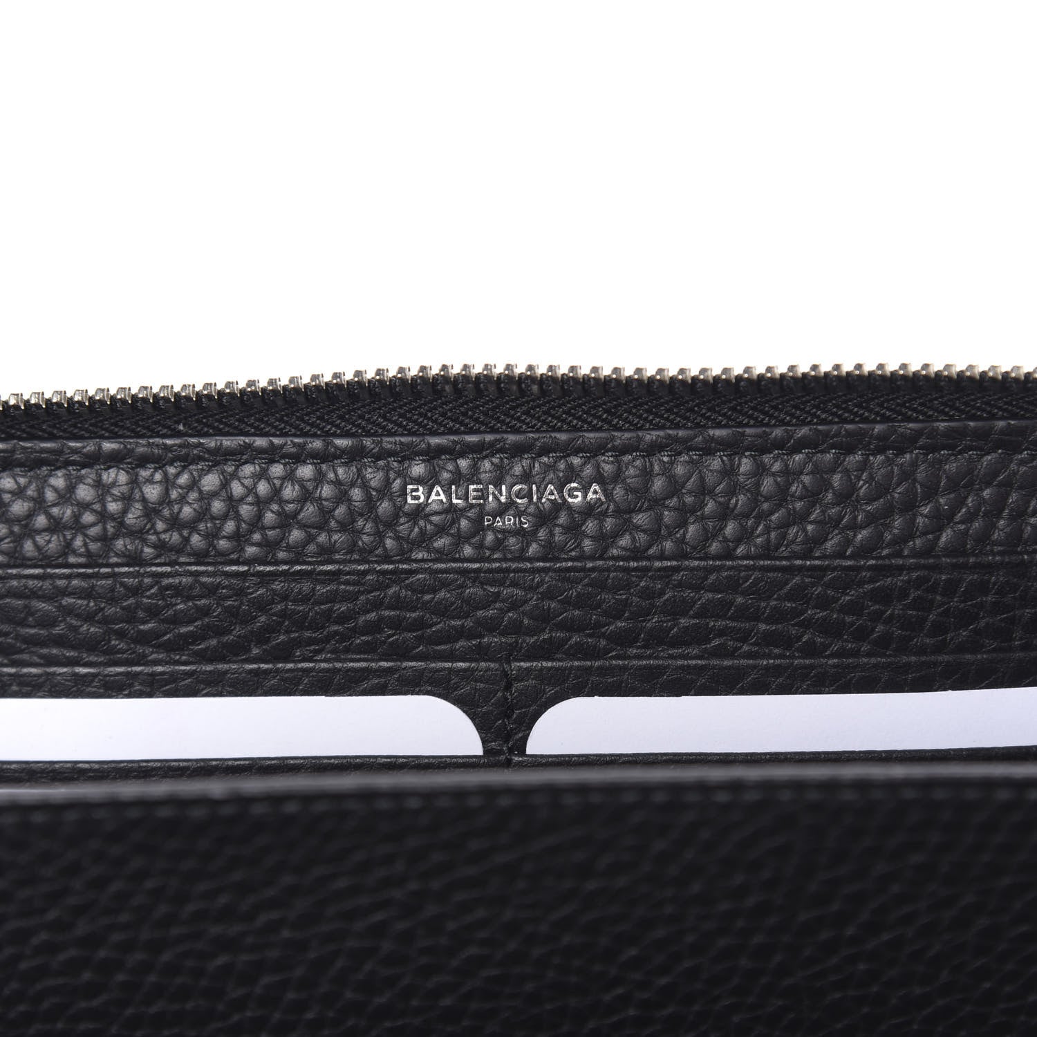 Balenciaga Veau Grana Perforated Blackout Hardware Continental Zip Around Wallet Black 8 of 10