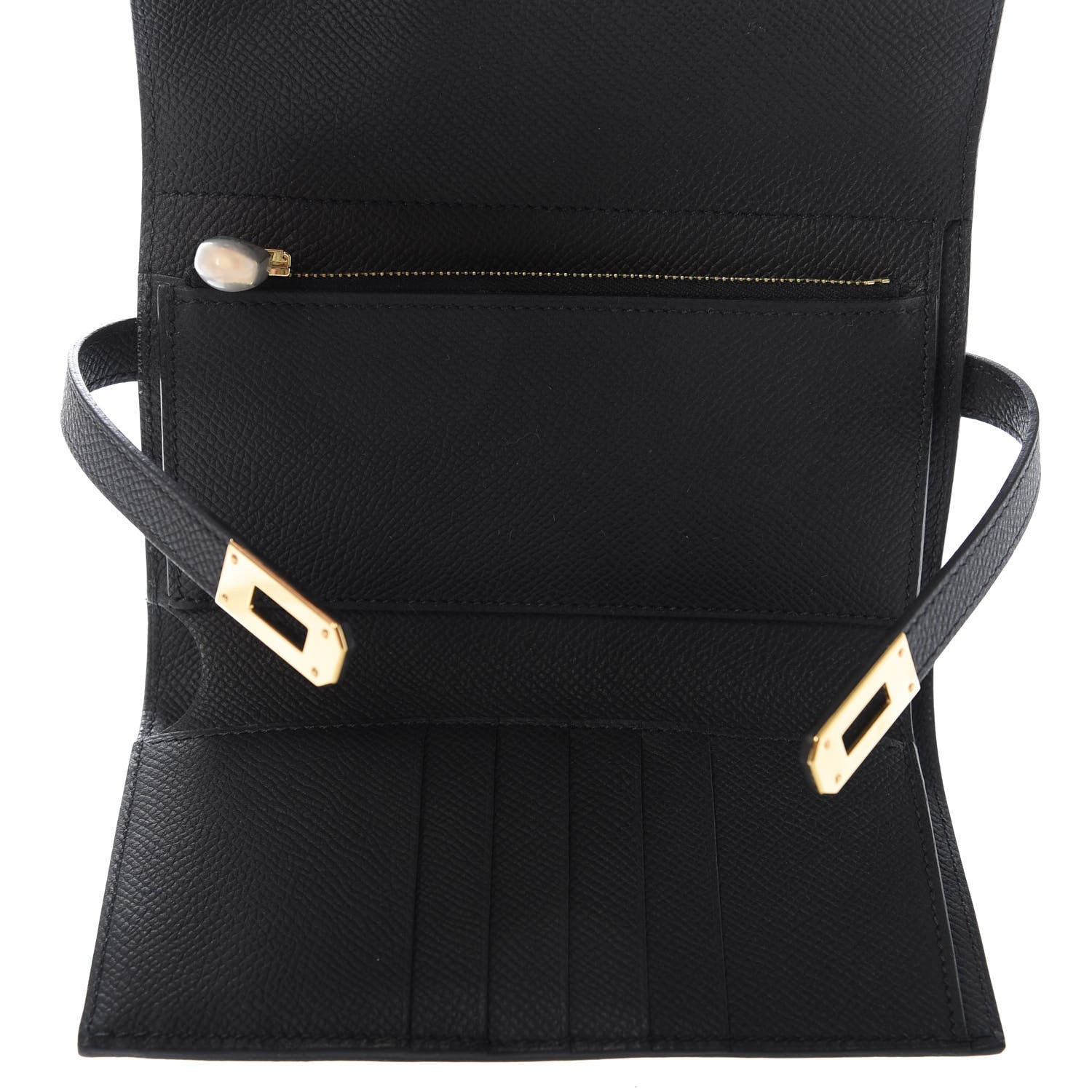 Hermes Epsom Medium Kelly Wallet Black 5 of 9