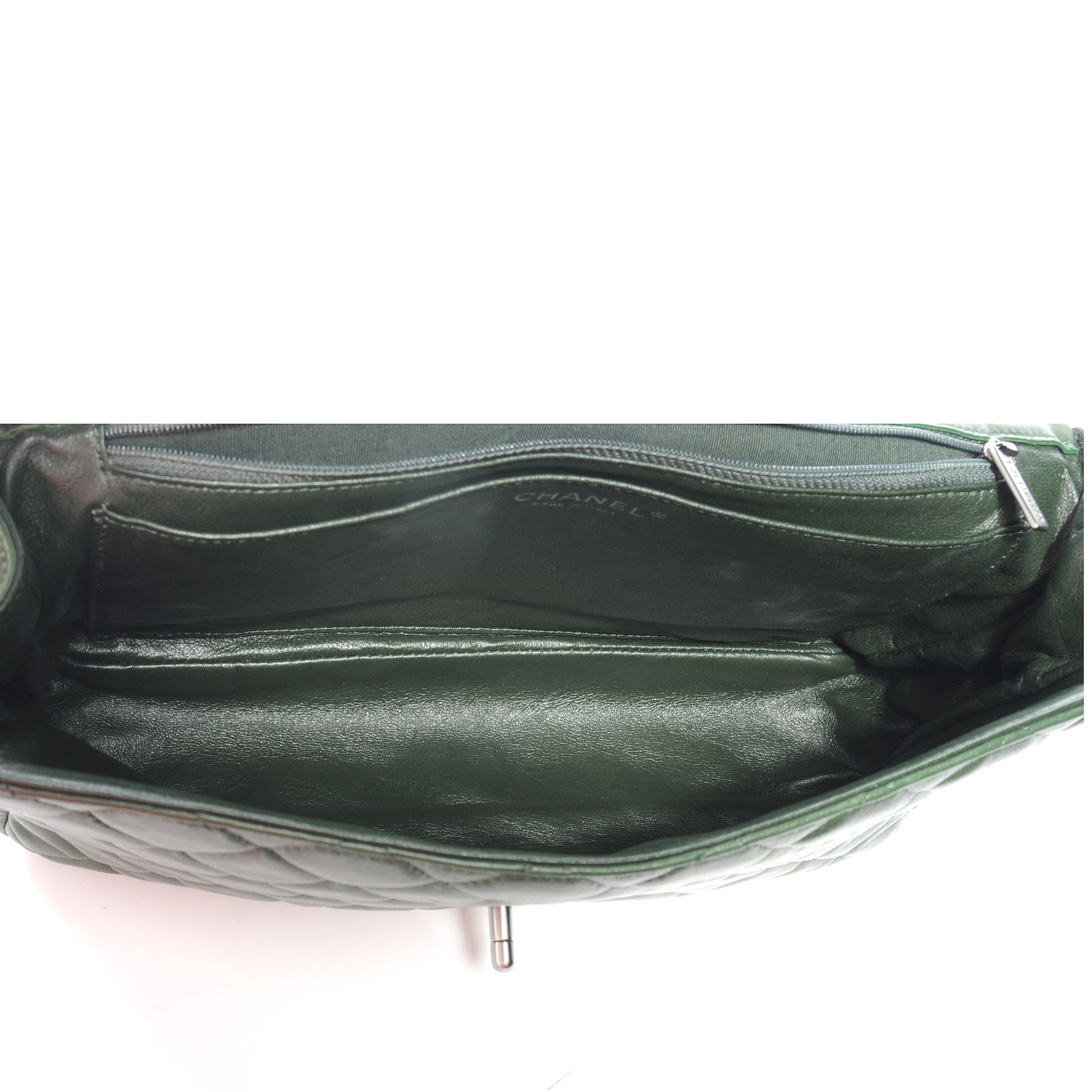 Chanel Lambskin Jumbo Single Flap Dark Green 5 of 7