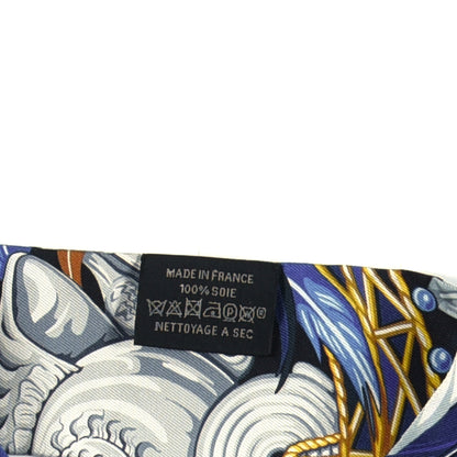 Hermes Silk La Danse Pacifique Twilly Bleu Nuit Jaune Vif 2 of 3