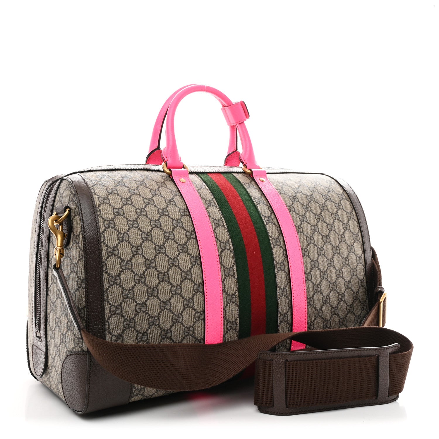 Gucci GG Supreme Monogram Textured Dollar Calfskin Web Medium