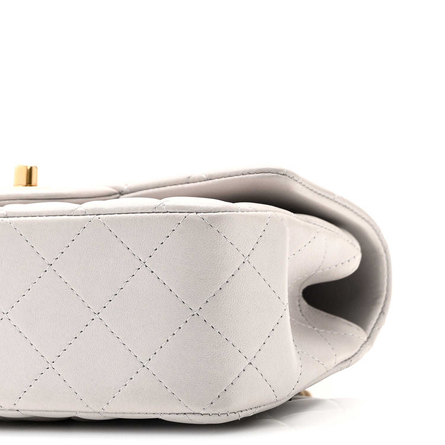 Chanel Lambskin Quilted Mini Top Handle Rectangular Flap Grey 10 of 10