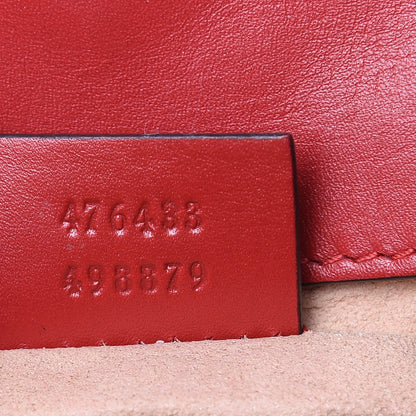 Gucci Calfskin Matelasse Super Mini GG Marmont Shoulder Bag Hibiscus Red 7 of 13
