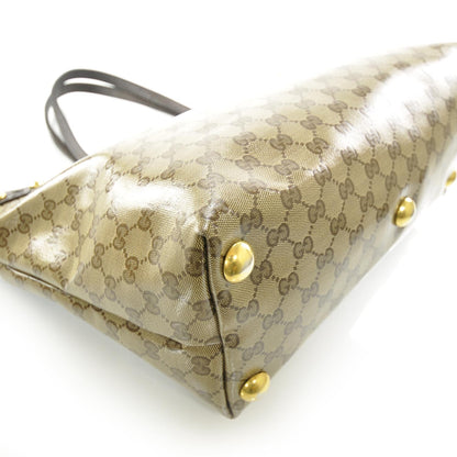 Gucci Crystal Monogram Medium Babouska Shopping Tote Dark Brown 5 of 10