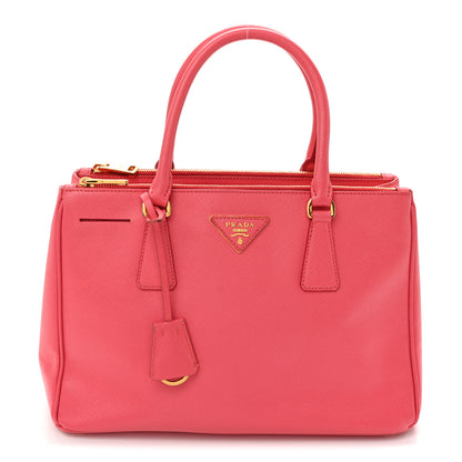 Prada Saffiano Small Galleria Double Zip Tote Peonia 1 of 11