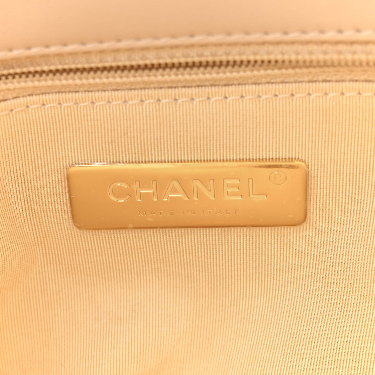 Lambskin Quilted Medium Chanel 19 Flap Beige