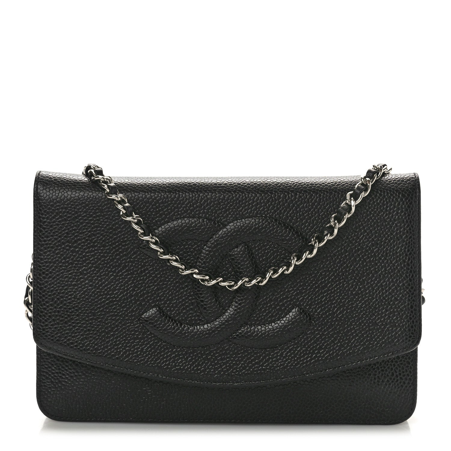 Chanel Caviar Timeless CC Wallet On Chain WOC Black 1 of 10