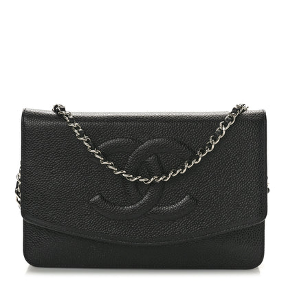 Chanel Caviar Timeless CC Wallet On Chain WOC Black 1 of 10