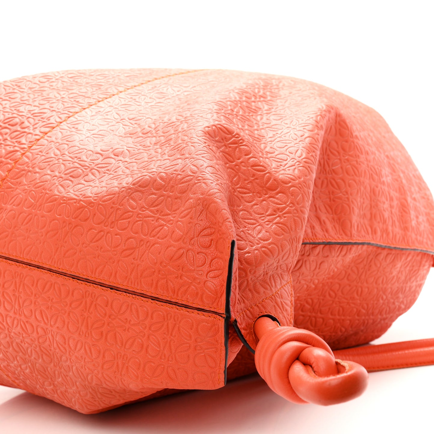 Calfskin Embossed Anagram Yago Knot Bag Orange