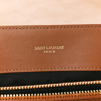 Saint Laurent Suede Y Quilted Monogram Medium Loulou Chain Satchel Cinnamon 6 of 11