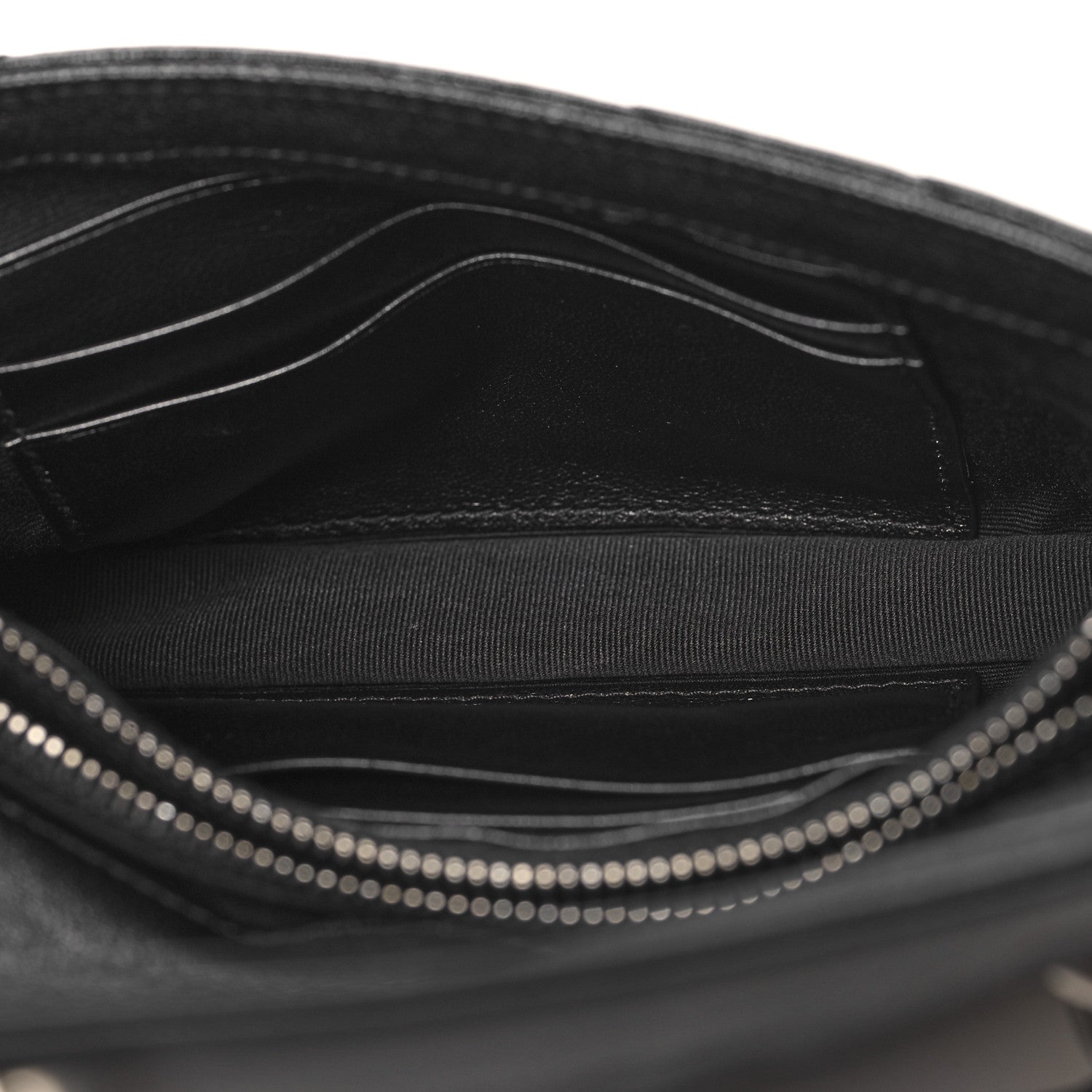 Saint Laurent Sheepskin Matelasse Chevron Monogram College Chain Wallet Coal 5 of 10