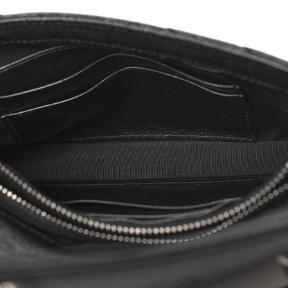 Saint Laurent Sheepskin Matelasse Chevron Monogram College Chain Wallet Coal 5 of 10