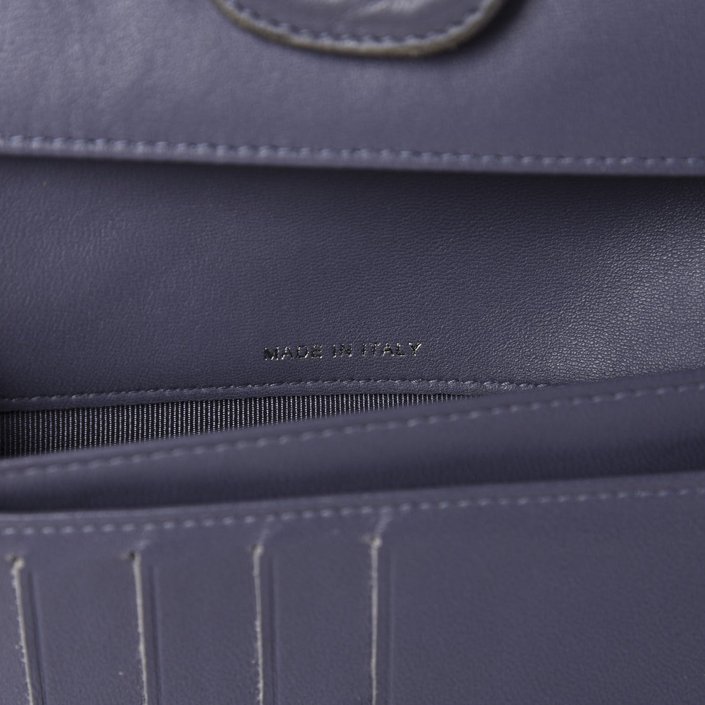 Lambskin Quilted Large Flap Wallet Purple