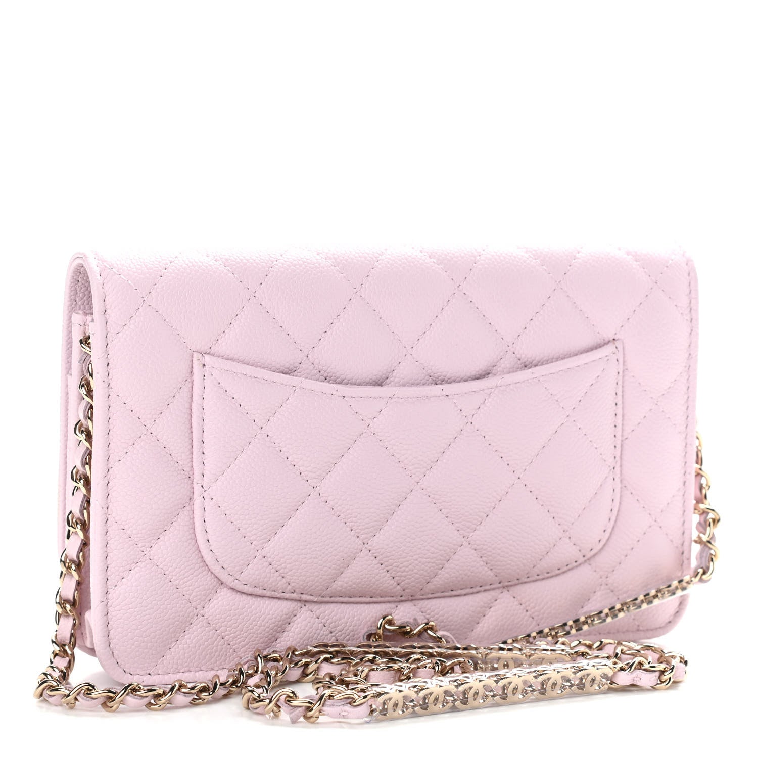 Chanel Caviar Quilted Tiny CC Wallet On Chain WOC Light Pink 2 of 11