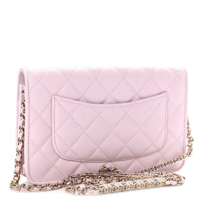 Chanel Caviar Quilted Tiny CC Wallet On Chain WOC Light Pink 2 of 11