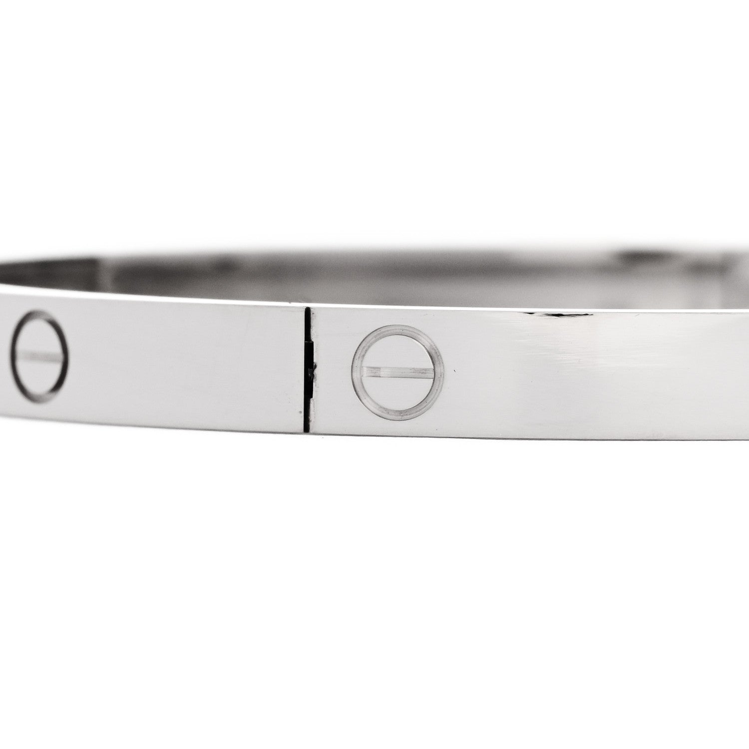 Cartier 18K White Gold LOVE Single Screw Bracelet 19 5 of 9